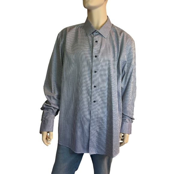 EGARA Dress Shirt Profilo Tessile 100% Cotton No Iron Men's Wearhouse NWOT - Picture 8 of 16